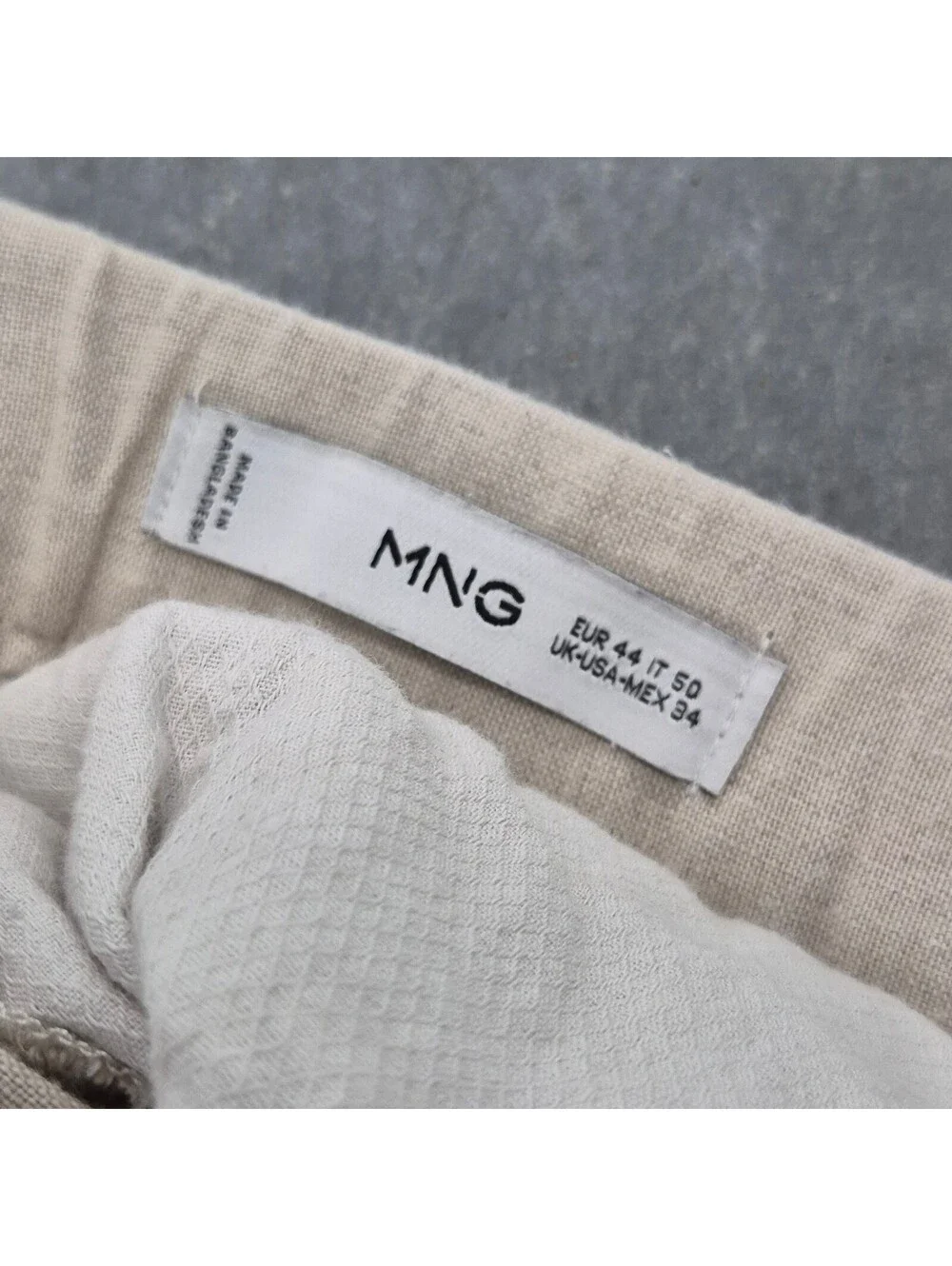 MNG Beige Linen Pants